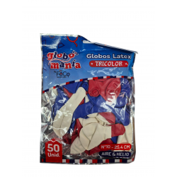 GLOBOS LATEX TRICOLOR N10 50UN